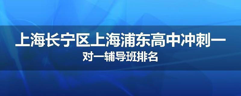 上海长宁区上海浦东高中冲刺一对一辅导班排名