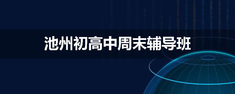 池州初高中周末辅导班