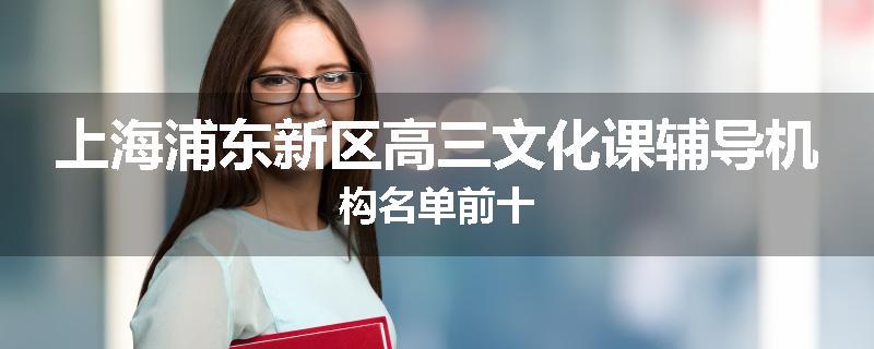 上海浦东新区高三文化课辅导机构名单前十