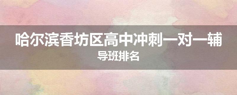 哈尔滨香坊区高中冲刺一对一辅导班排名
