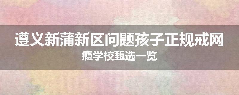 遵义新蒲新区问题孩子正规戒网瘾学校甄选一览