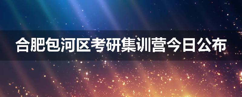 合肥包河区考研集训营今日公布
