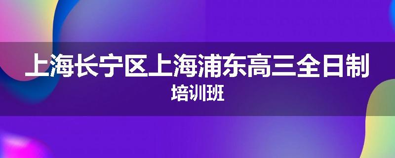 上海长宁区上海浦东高三全日制培训班