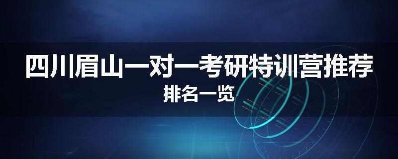 四川眉山一对一考研特训营推荐排名一览