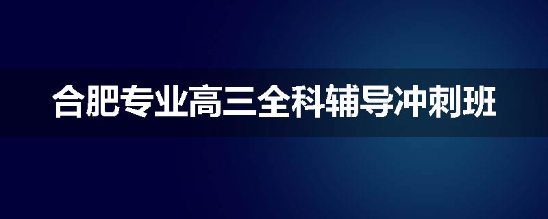 合肥专业高三全科辅导冲刺班