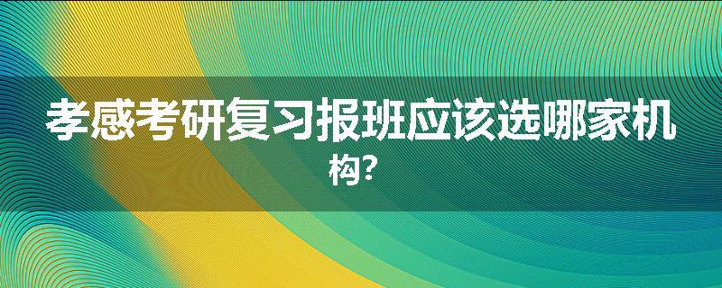 孝感考研复习报班应该选哪家机构？