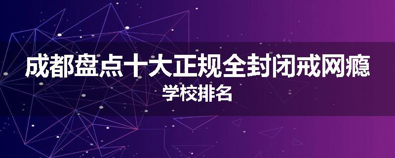 成都盘点十大正规全封闭戒网瘾学校排名