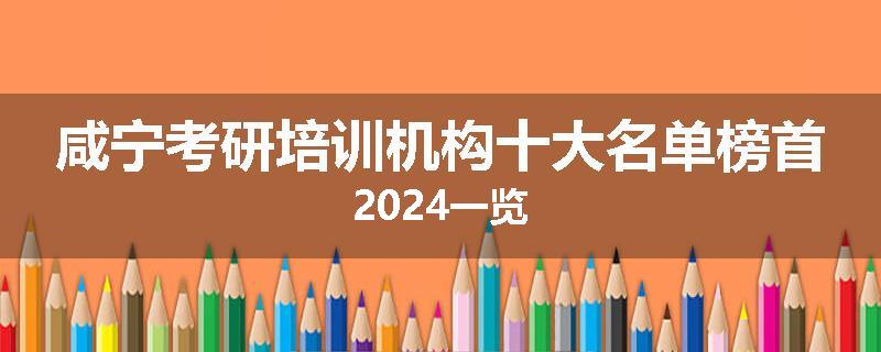 咸宁考研培训机构十大名单榜首2024一览