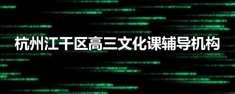 杭州江干区高三文化课辅导机构