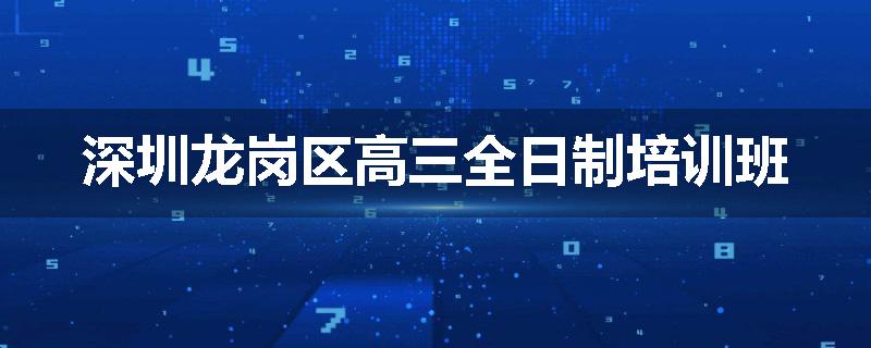 深圳龙岗区高三全日制培训班