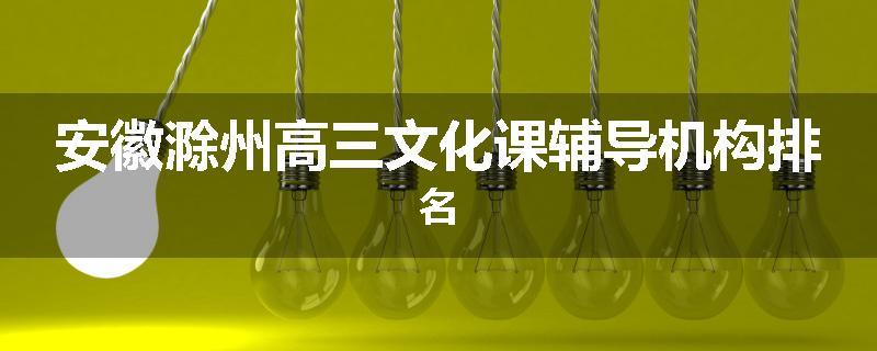 安徽滁州高三文化课辅导机构排名