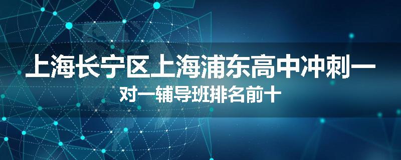 上海长宁区上海浦东高中冲刺一对一辅导班排名前十