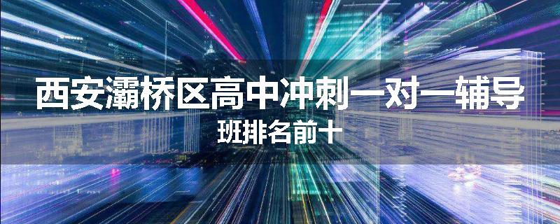 西安灞桥区高中冲刺一对一辅导班排名前十