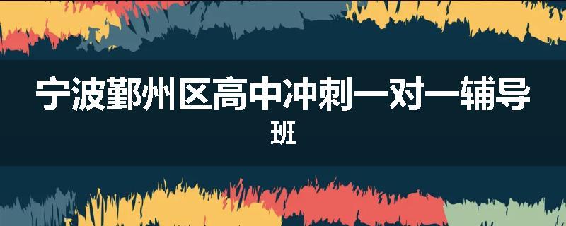 宁波鄞州区高中冲刺一对一辅导班
