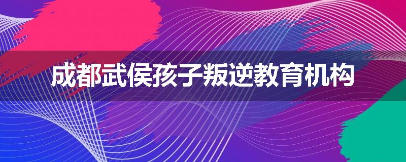 成都武侯孩子叛逆教育机构