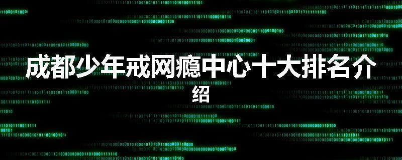 成都少年戒网瘾中心十大排名介绍