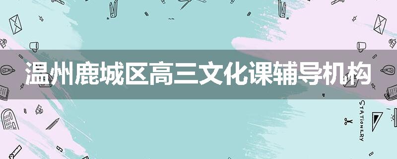 温州鹿城区高三文化课辅导机构