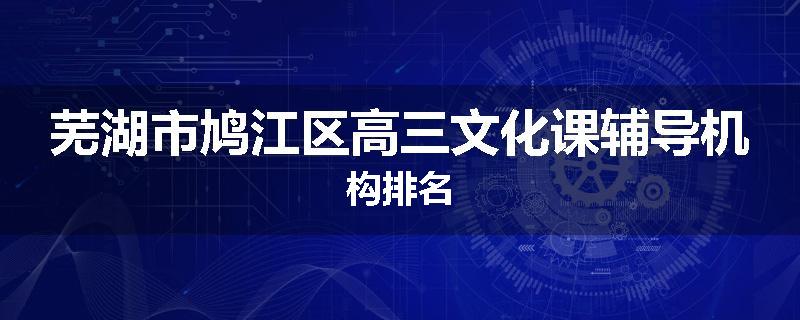芜湖市鸠江区高三文化课辅导机构排名