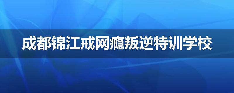 成都锦江戒网瘾叛逆特训学校