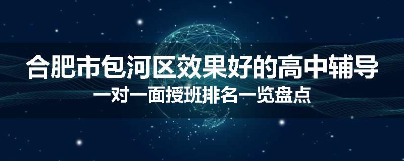 合肥市包河区效果好的高中辅导一对一面授班排名一览盘点