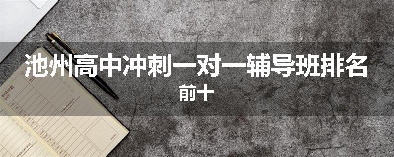 池州高中冲刺一对一辅导班排名前十