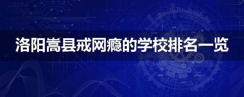 洛阳嵩县戒网瘾的学校排名一览