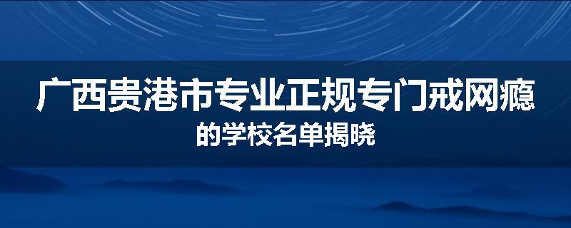 广西贵港市专业正规专门戒网瘾的学校名单揭晓