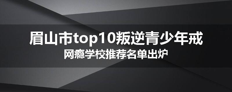 眉山市top10叛逆青少年戒网瘾学校推荐名单出炉
