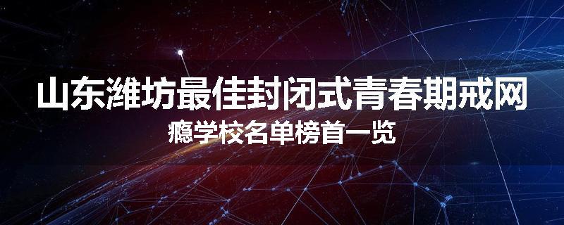 山东潍坊最佳封闭式青春期戒网瘾学校名单榜首一览