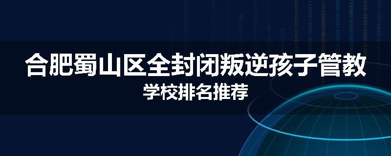 合肥蜀山区全封闭叛逆孩子管教学校排名推荐