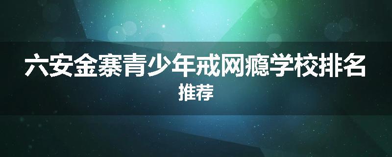 六安金寨青少年戒网瘾学校排名推荐