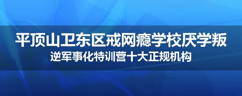 平顶山卫东区戒网瘾学校厌学叛逆军事化特训营十大正规机构