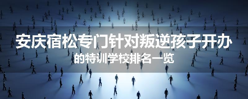 安庆宿松专门针对叛逆孩子开办的特训学校排名一览