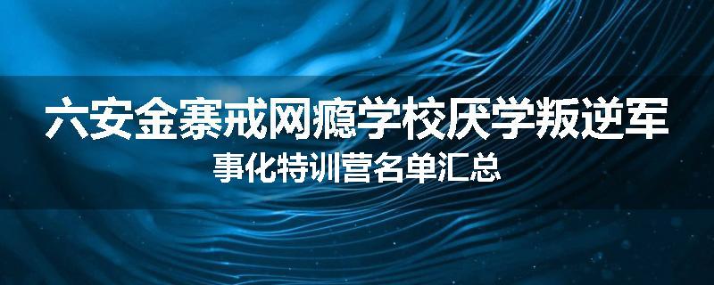 六安金寨戒网瘾学校厌学叛逆军事化特训营名单汇总