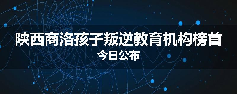 陕西商洛孩子叛逆教育机构榜首今日公布