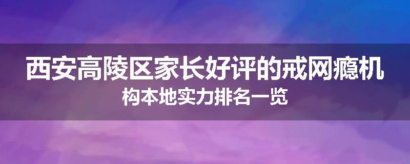 西安高陵区家长好评的戒网瘾机构本地实力排名一览