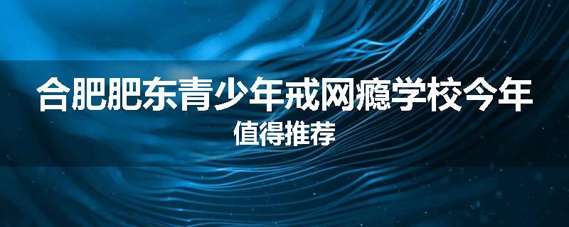 合肥肥东青少年戒网瘾学校今年值得推荐