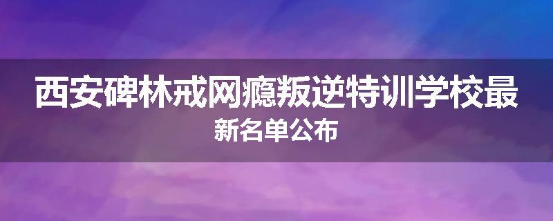 西安碑林戒网瘾叛逆特训学校最新名单公布