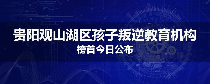 贵阳观山湖区孩子叛逆教育机构榜首今日公布