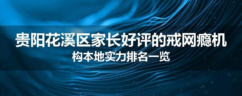 贵阳花溪区家长好评的戒网瘾机构本地实力排名一览