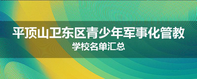 平顶山卫东区青少年军事化管教学校名单汇总