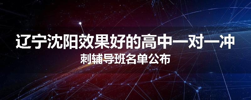 辽宁沈阳效果好的高中一对一冲刺辅导班名单公布