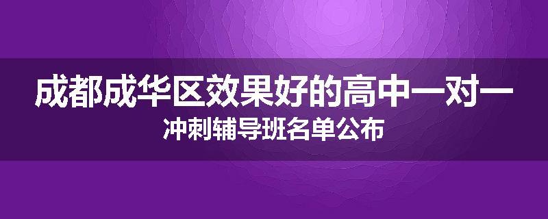成都成华区效果好的高中一对一冲刺辅导班名单公布