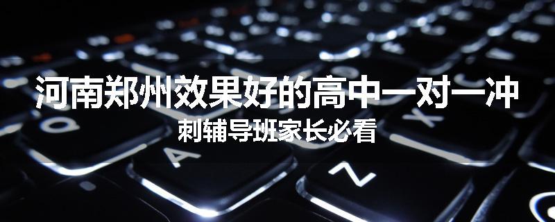 河南郑州效果好的高中一对一冲刺辅导班家长必看
