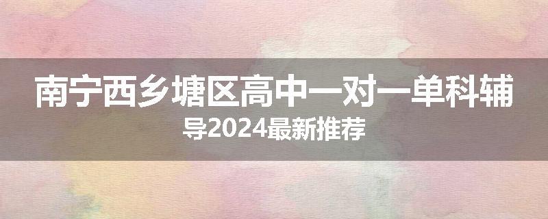 南宁西乡塘区高中一对一单科辅导2024最新推荐