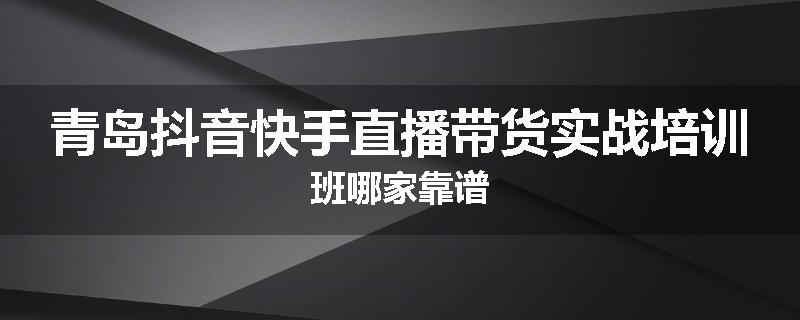 青岛抖音快手直播带货实战培训班哪家靠谱