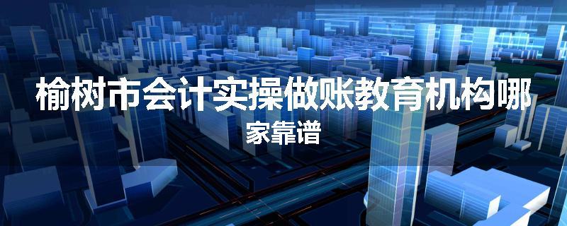 榆树市会计实操做账教育机构哪家靠谱