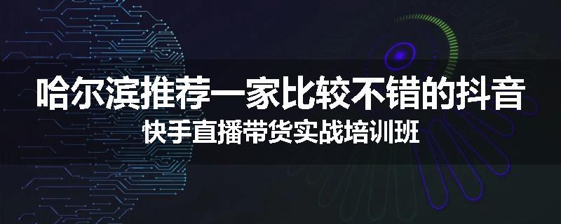 哈尔滨推荐一家比较不错的抖音快手直播带货实战培训班