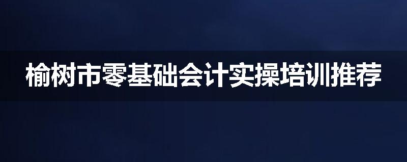 榆树市零基础会计实操培训推荐