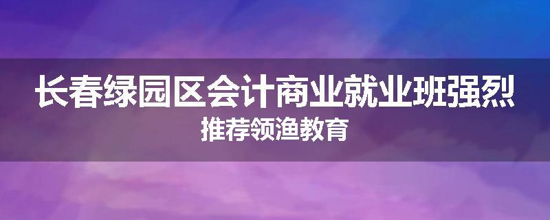 长春绿园区会计商业就业班强烈推荐领渔教育